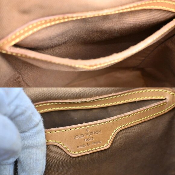 LOUIS VUITTON Montsouris GM Backpack Bag Monogram Leather Brown - Picture 10 of 15